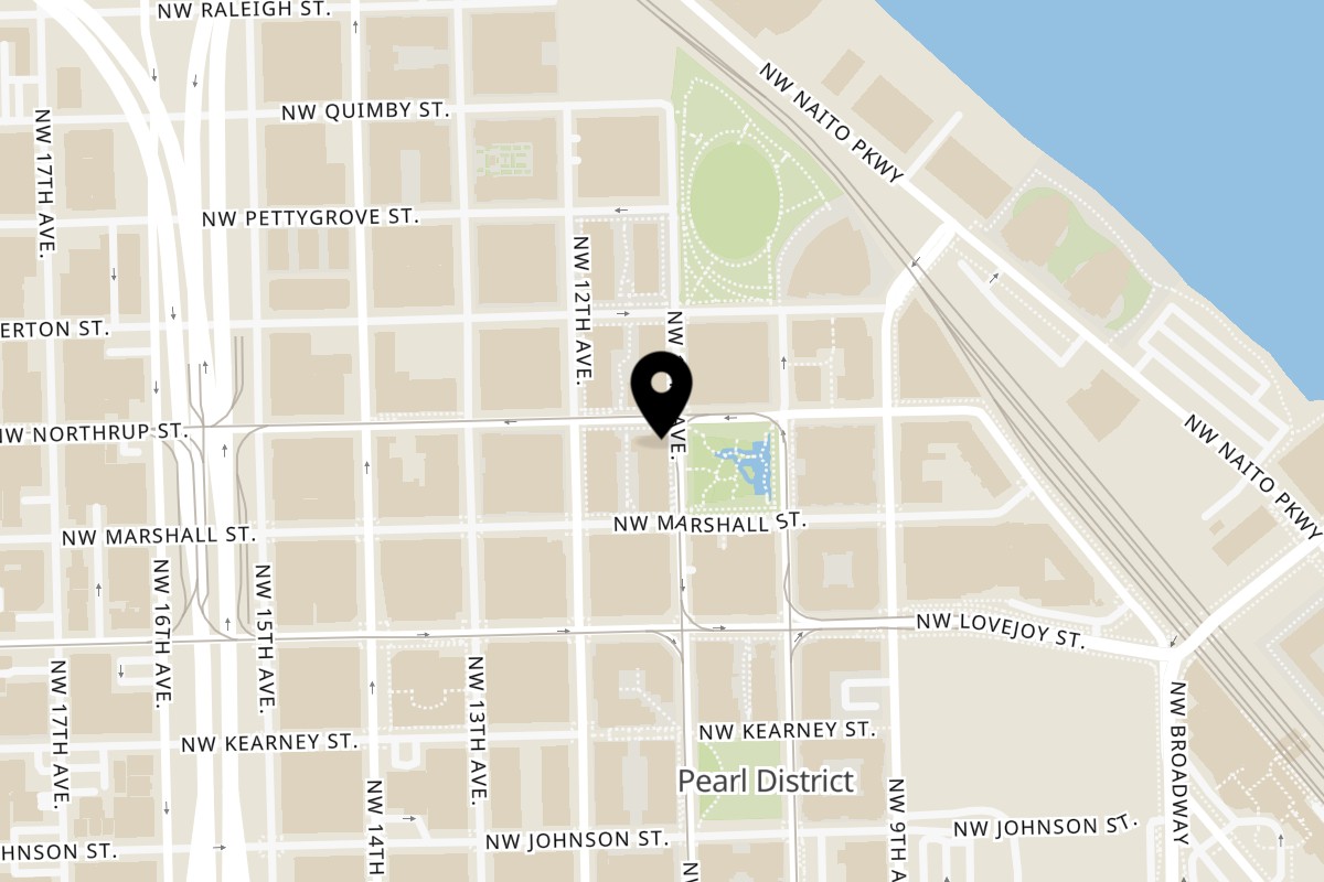Map showing the location of The Fields Bar & Grill on 1139 NW 11th Ave in Portland
